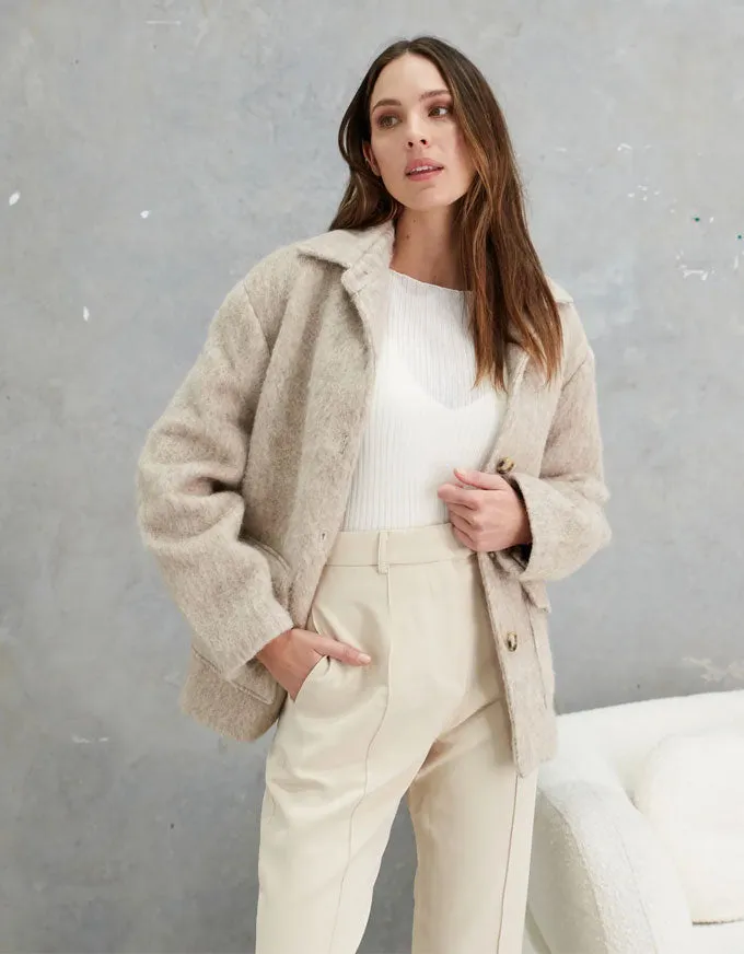 Soraya Mohair Jacket Almond
