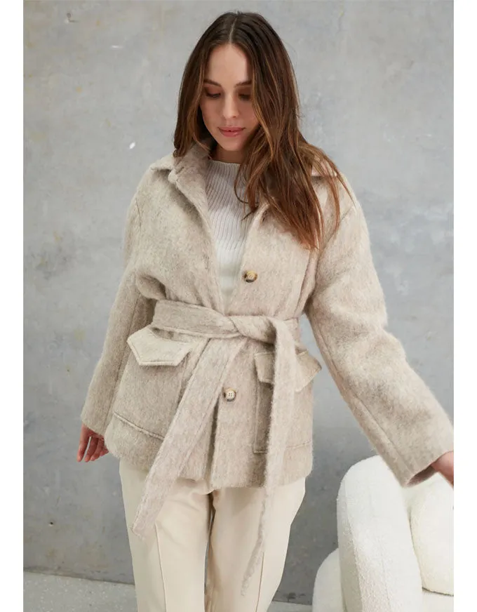 Soraya Mohair Jacket Almond