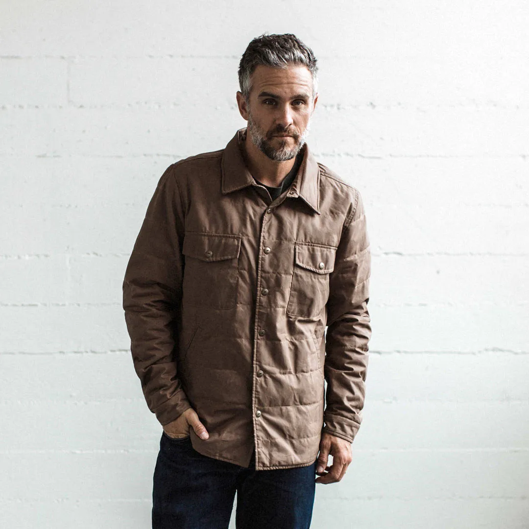 The Garrison Shirt Jacket in British Khaki Dry Wax