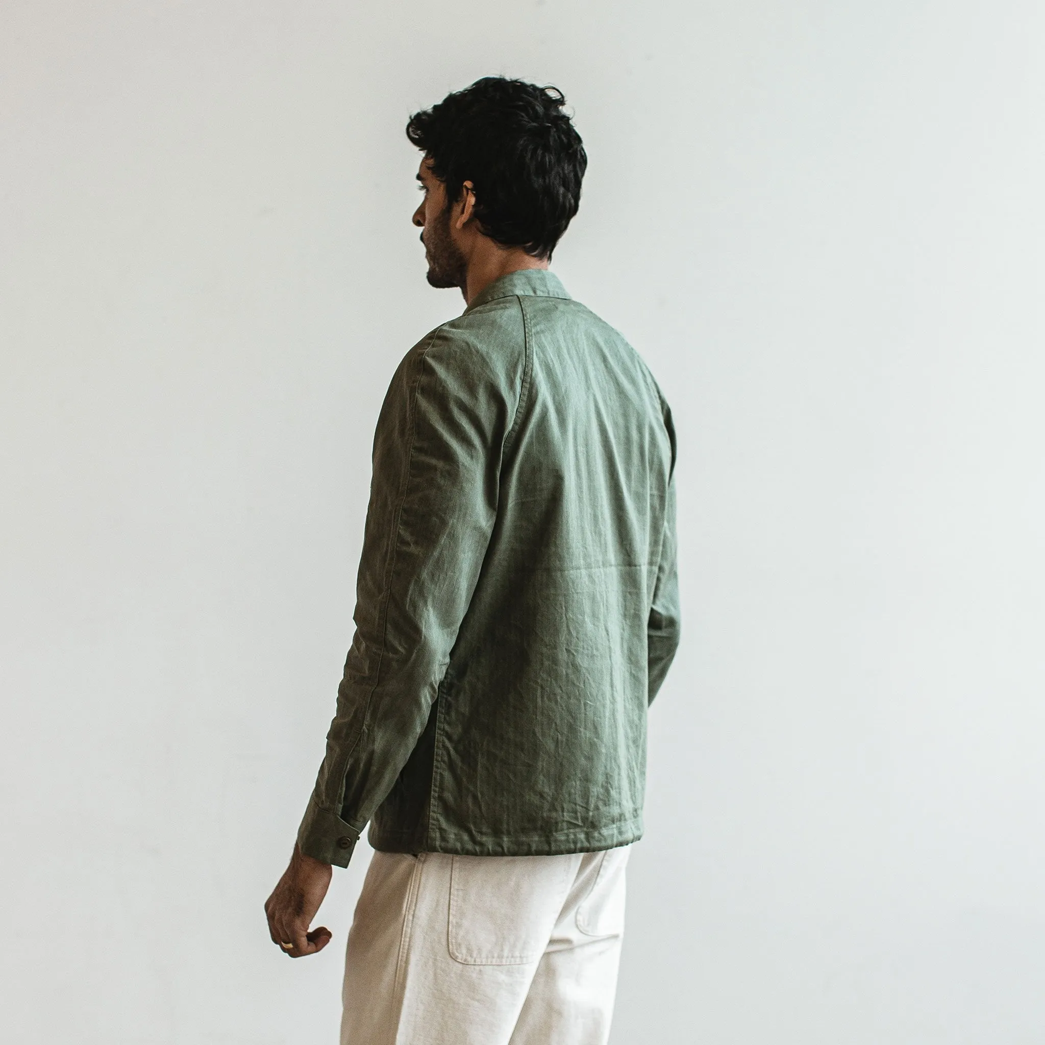 The Lombardi Jacket in Olive Dry Wax