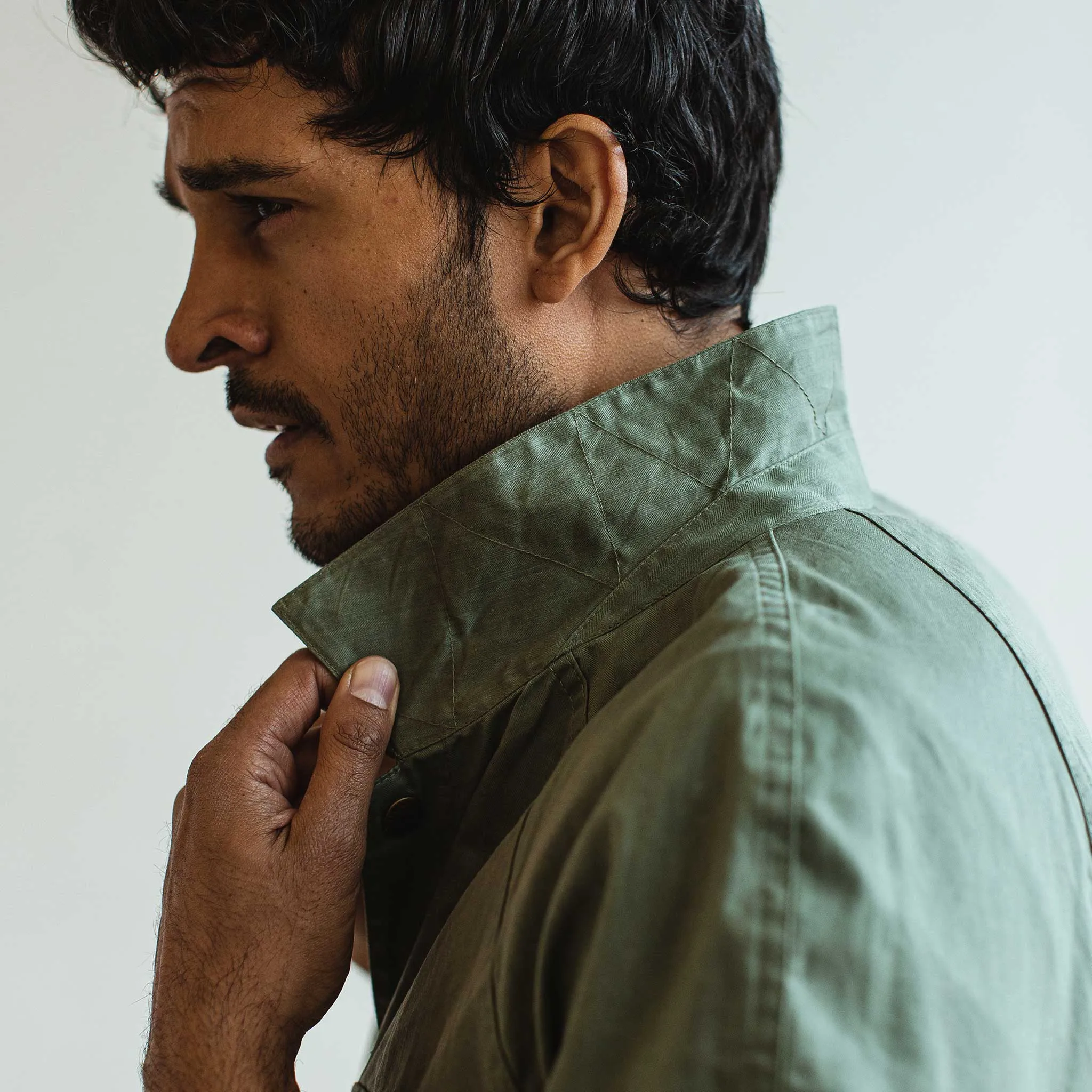 The Lombardi Jacket in Olive Dry Wax