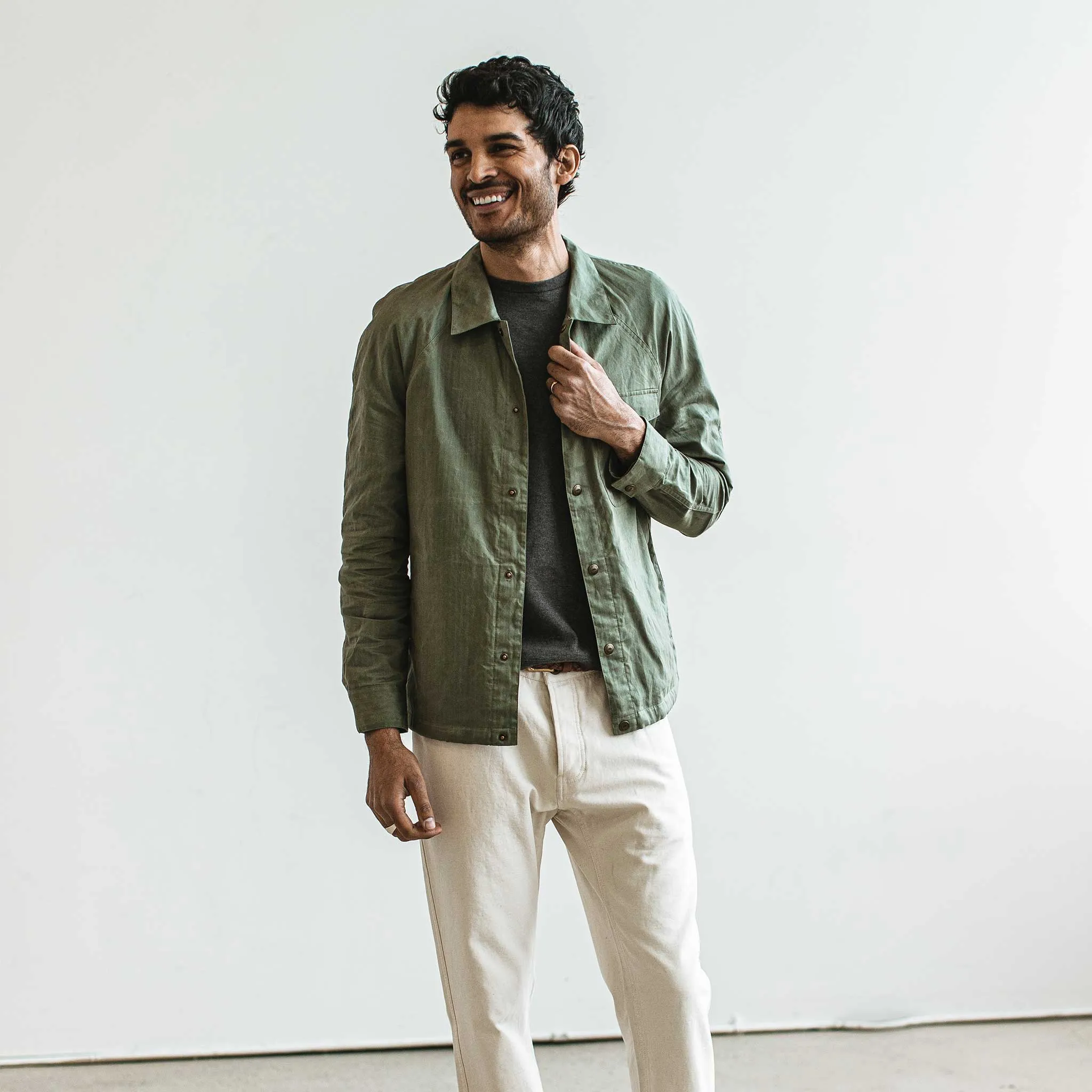 The Lombardi Jacket in Olive Dry Wax