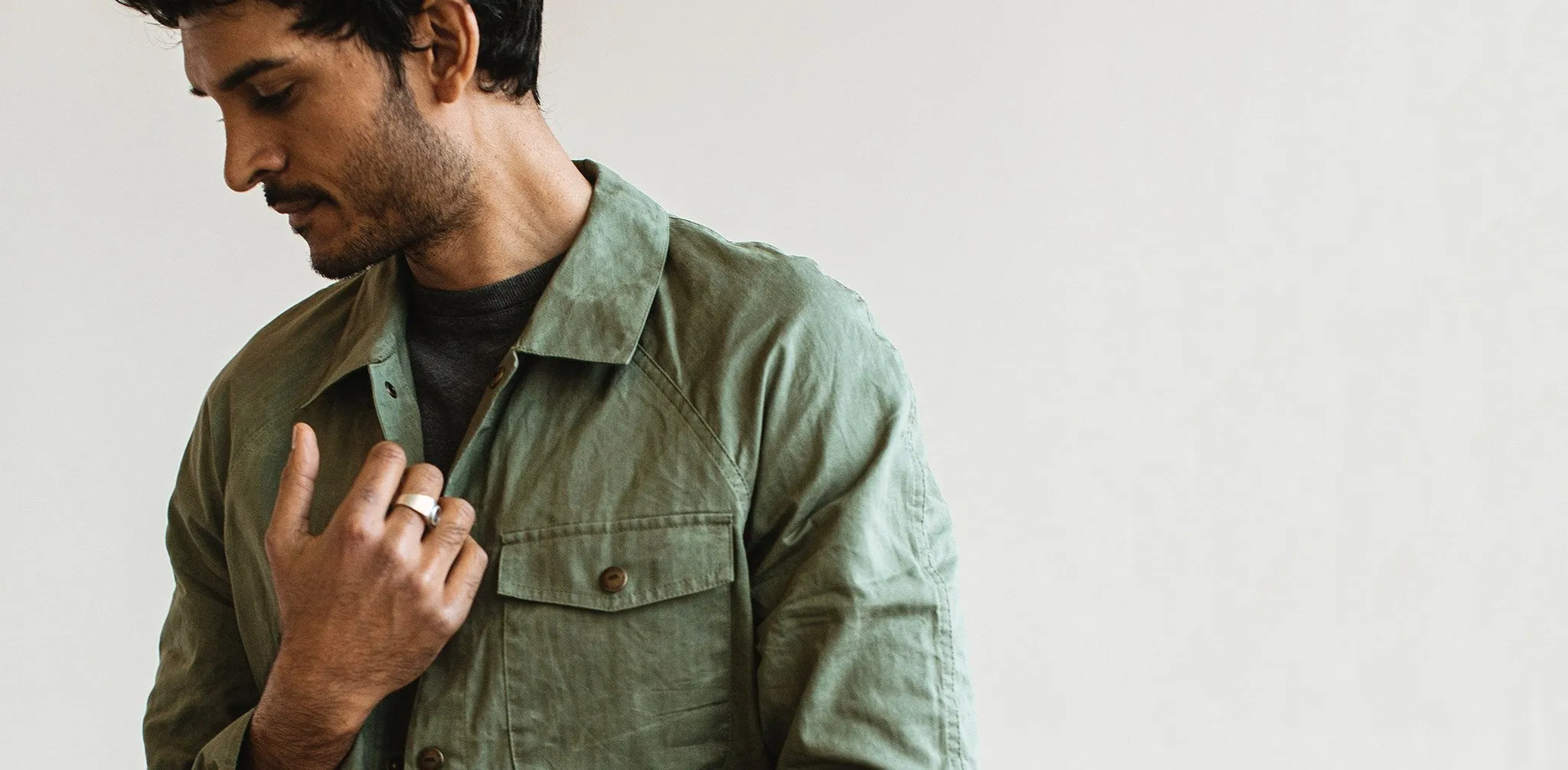 The Lombardi Jacket in Olive Dry Wax