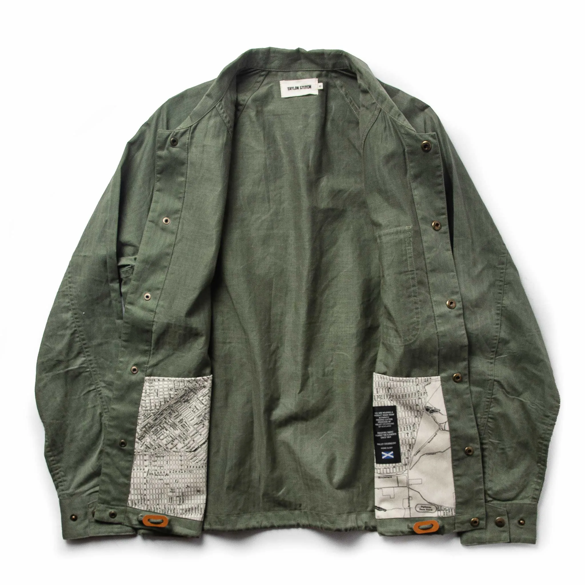 The Lombardi Jacket in Olive Dry Wax