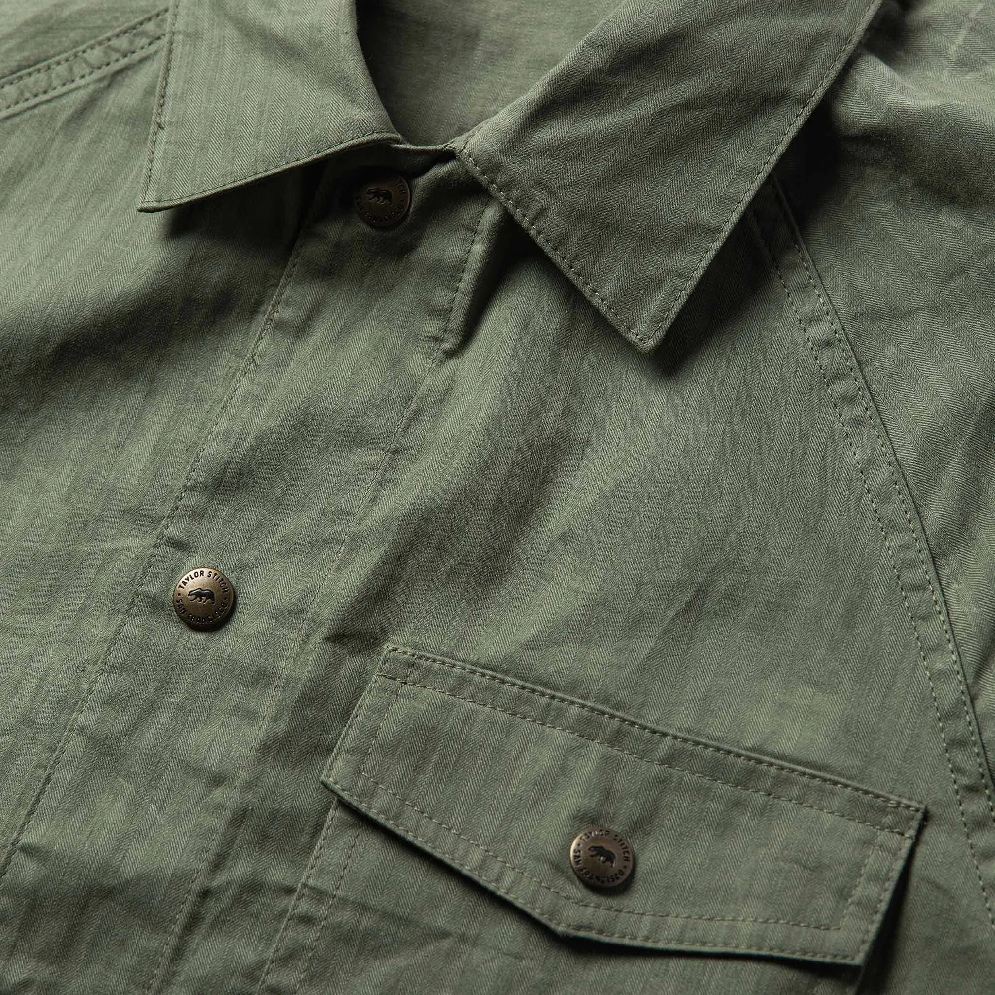 The Lombardi Jacket in Olive Dry Wax