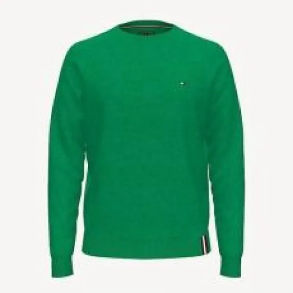 TOMMY HILFIGER  men's green round-neck sweater