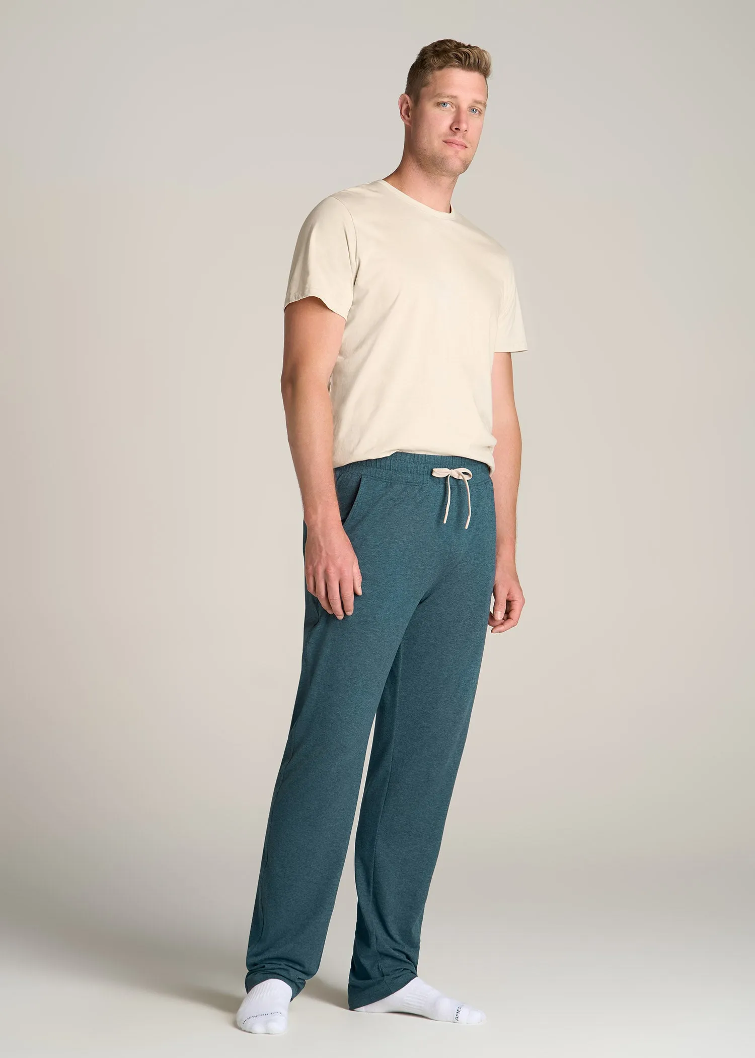 Weekender Stretch Men's Tall Lounge Pant in Dark Teal Mix